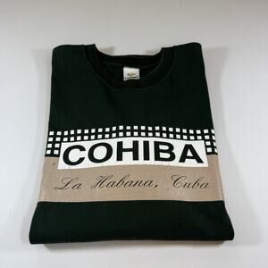 Vintage 90s Cohiba Cigar Shirt Mens XXLarge Green La Habana Cuba Cigar Graphic